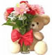 6 Gerberas with Teddy